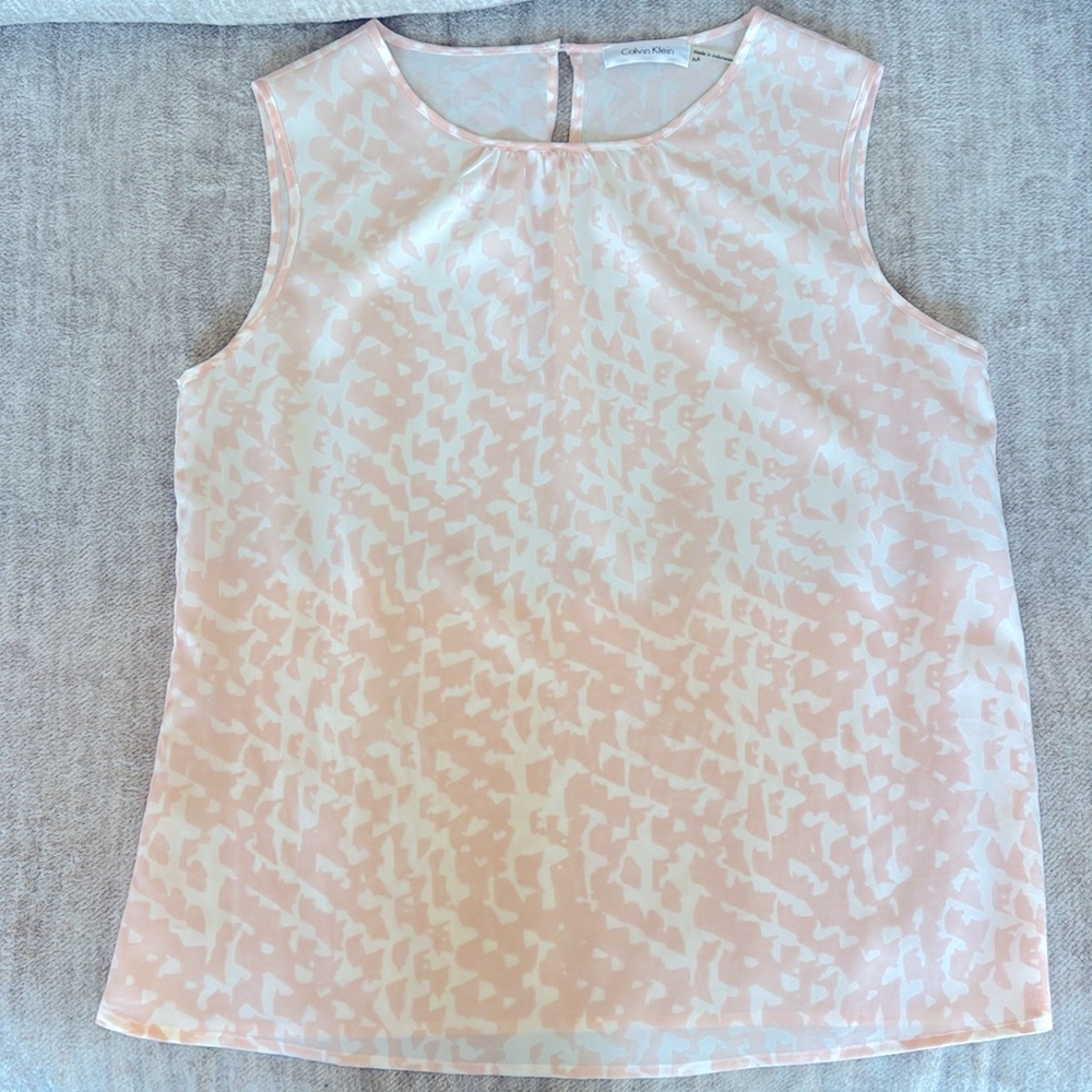 Calvin Klein Pink and White Spring Top